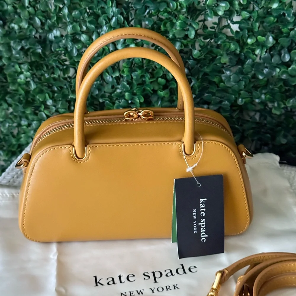 Kate Spade Retail Grace Bag in Curry / Mustard Yellow Leather Handbag Crossbody